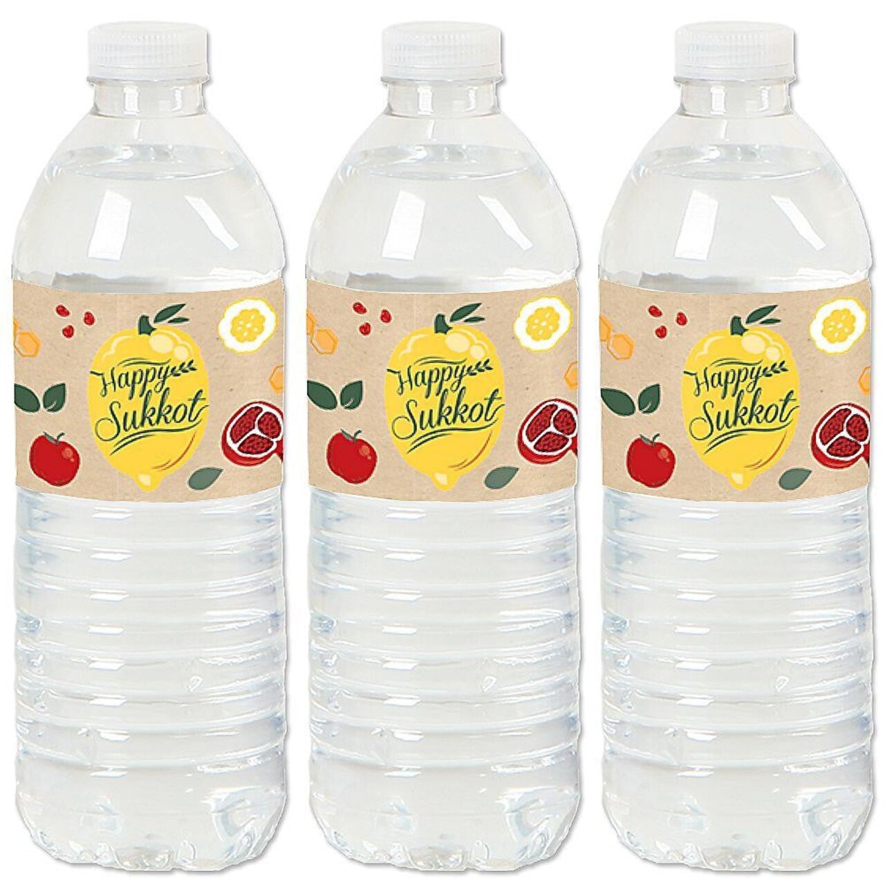 Big Dot of Happiness Sukkot - Sukkah Holiday Water Bottle Sticker Labels - Set of 20